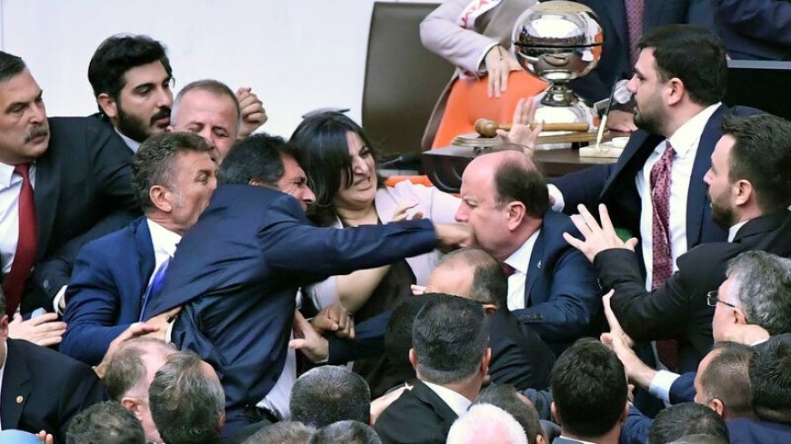 Lawmakers in Turkey Engage in Violent Clash During Debate on Jailed Colleague
